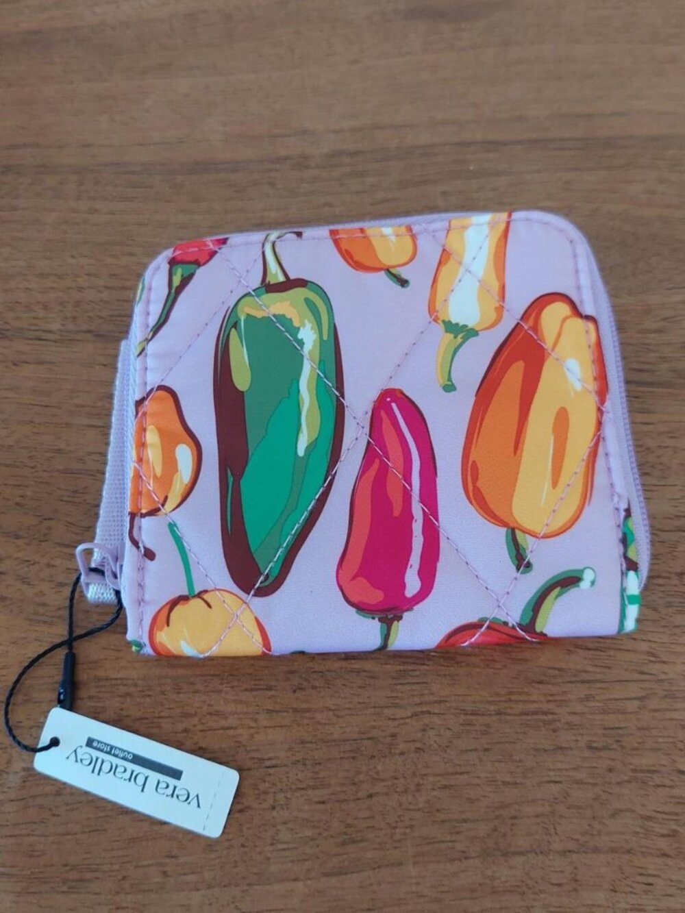 Vera Bradley pink wallet with colorful chili peppers pepper print #pepperprint #